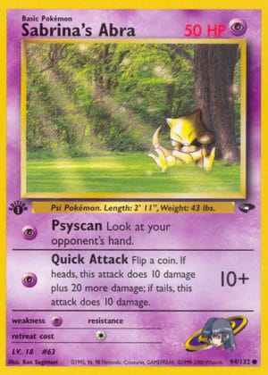 Pokemon Card Sabrinas Abra 94 132