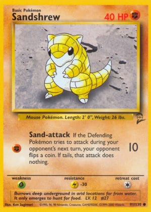 Pokemon Card Sandshrew 91 130