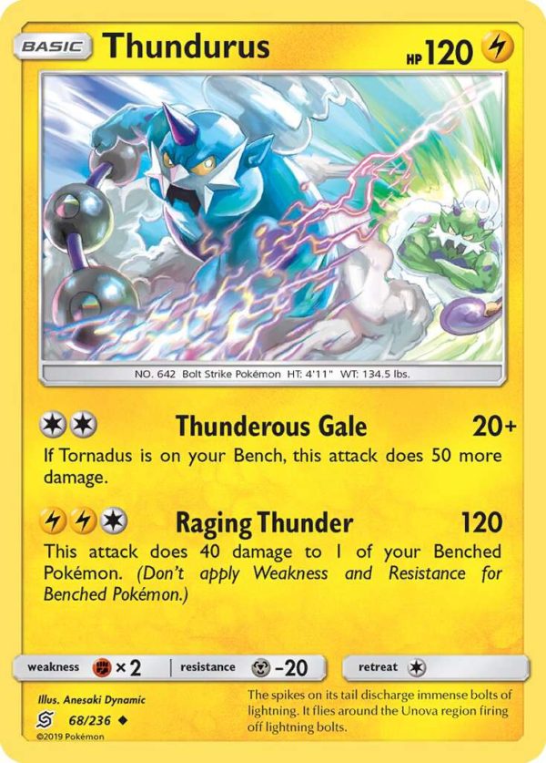 Pokemon Thundurus Unified Minds 68 Card